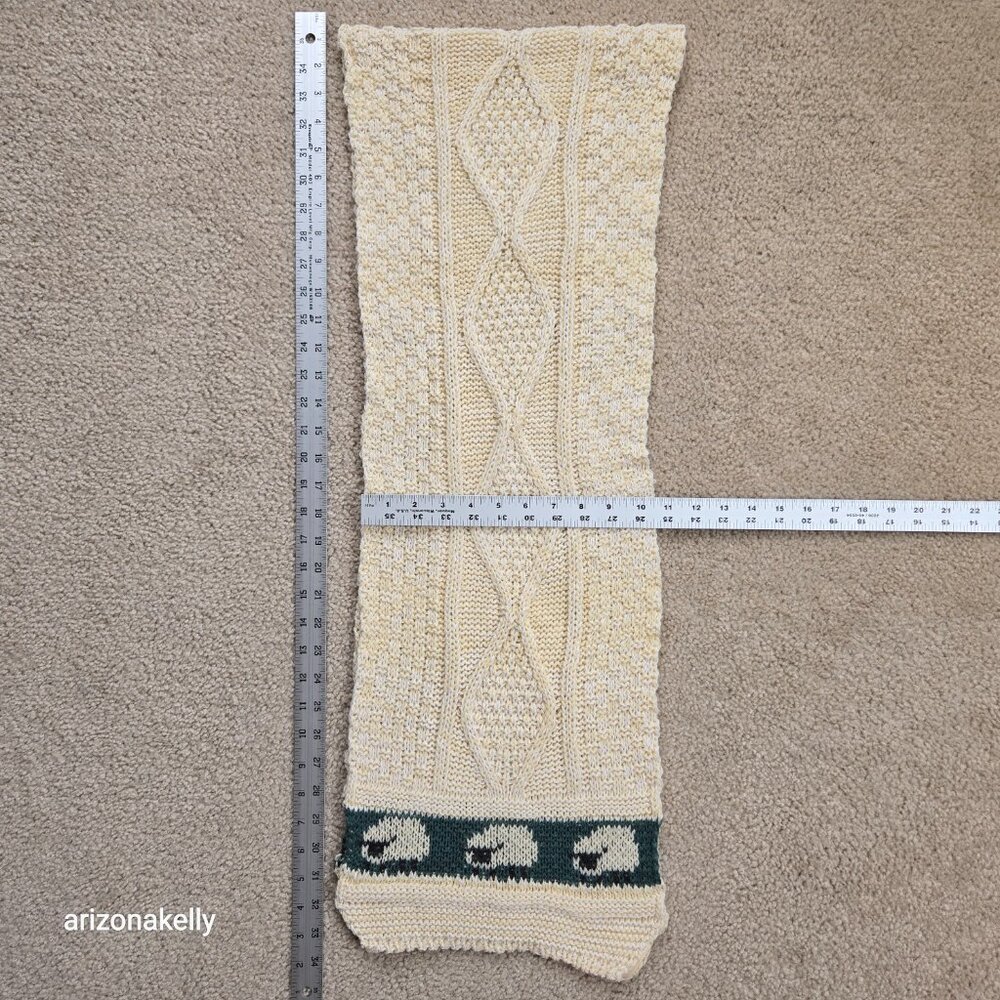 Wool Aran Scarf Lamb Sheep Design - Picture 7 of 8
